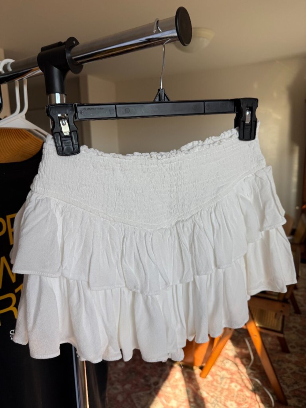 Rock N Rags White Ruffle Mini Skort Built In Shorts Size S